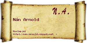 Nán Arnold névjegykártya